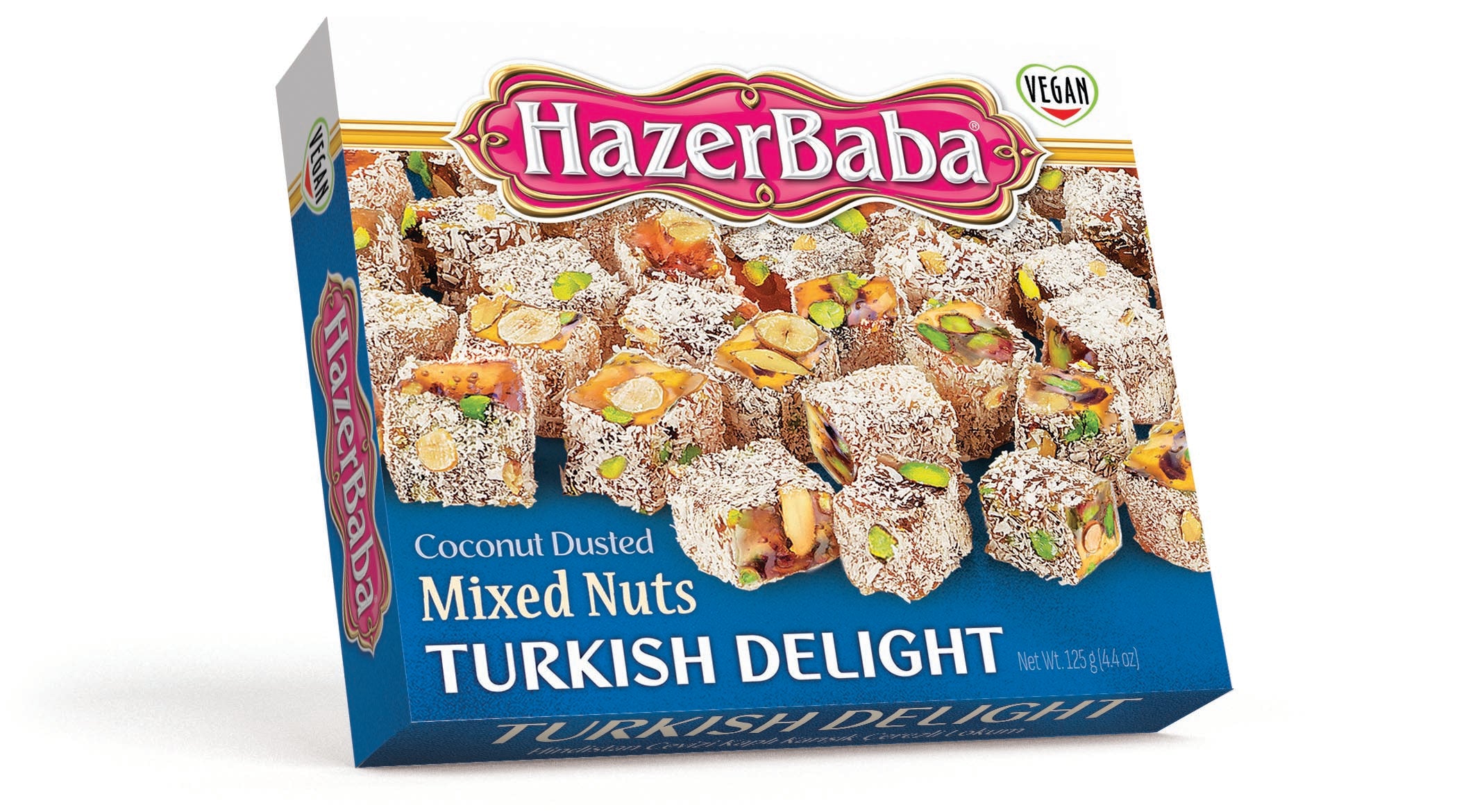 Coconut Dusted Mixed Nuts Turkish Delight 125g