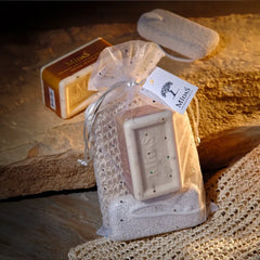 Natural Loofah + Olive Leaf Soap + Heel Stone Set