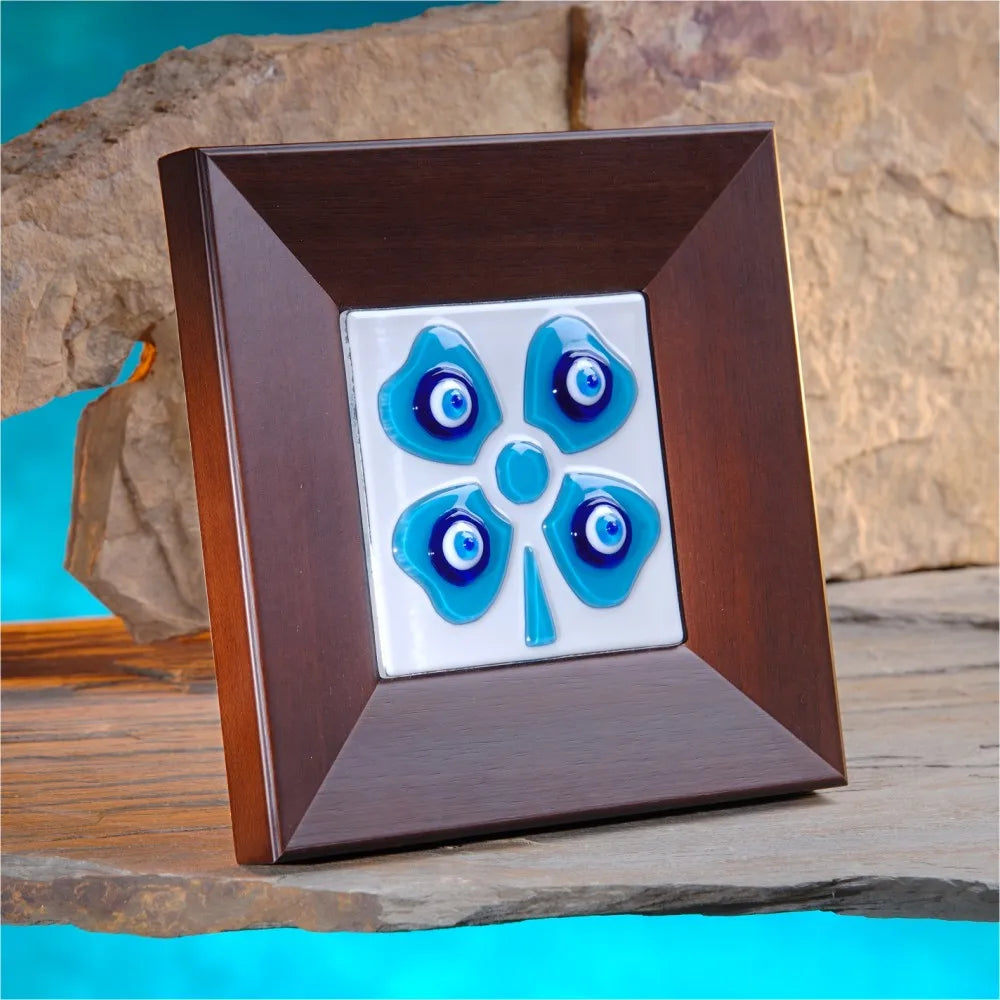 Evil Eye Bead Blue Clover – Ashk Means Love
